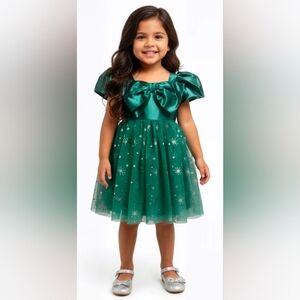 Green Fancy Dress with Star Accents, Wedding